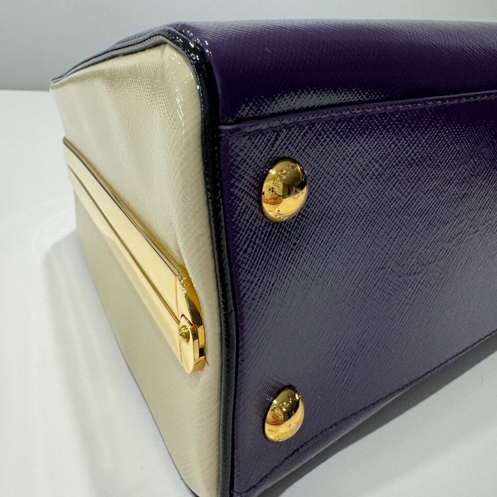 PRADA 100% Authentic  Saffiano Vernice Frame Top Bag - Picture 15 of 17